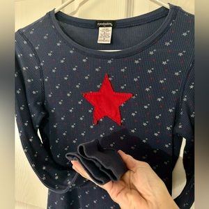 Eyeshadow thermal on navy blue red gray stars
